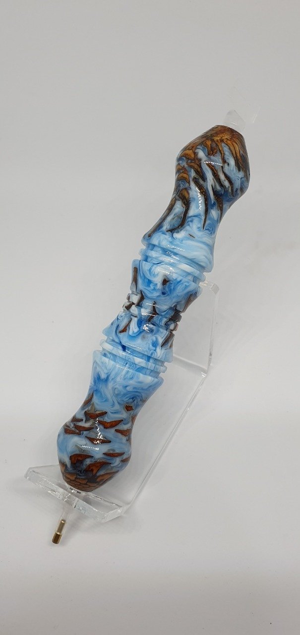 Stylet Diamond Painting PLUSHCEWT - 4 Embouts Remplaçables + Pâte à Modeler - Forme Fourche Ergonomique - DIY (Bleu)