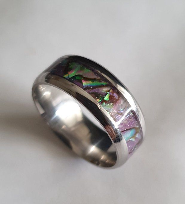 Bague nacre d'ormeau abalone 