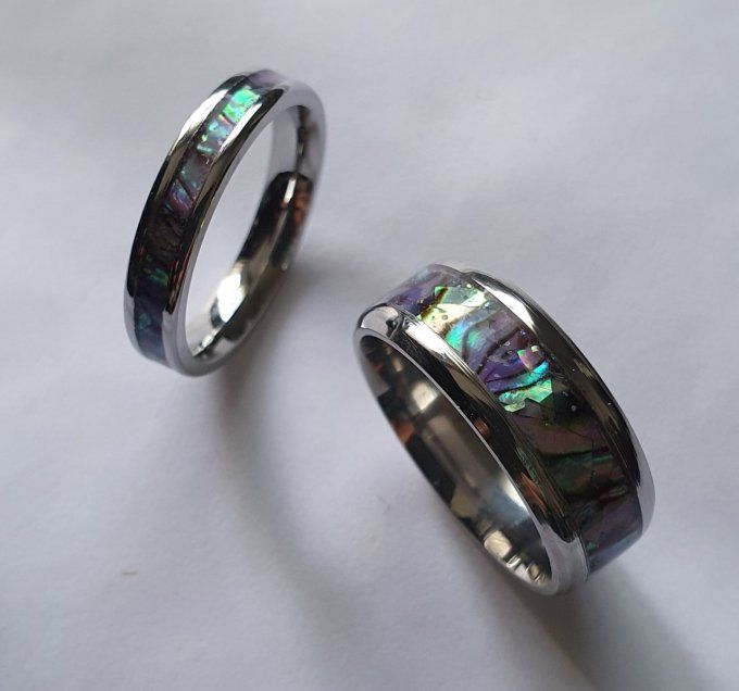 Bague nacre d'ormeau abalone 