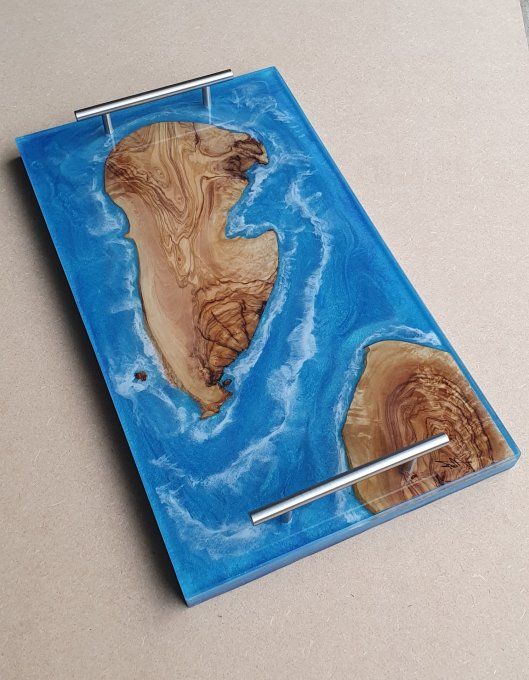 Plateau bois et résine 