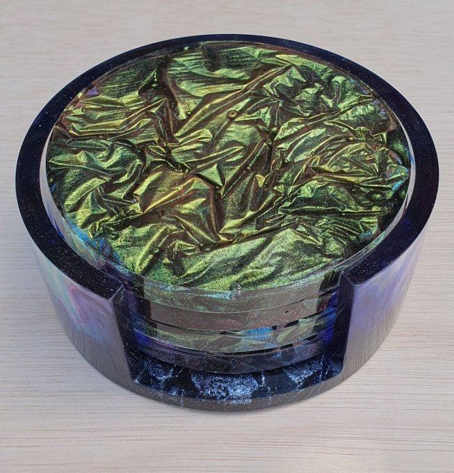 Sous verre résine velours froissé 
