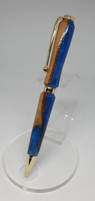 Stylo bille hybrid bleu et olivier
