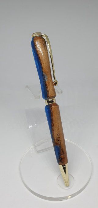 Stylo bille hybrid bleu et olivier