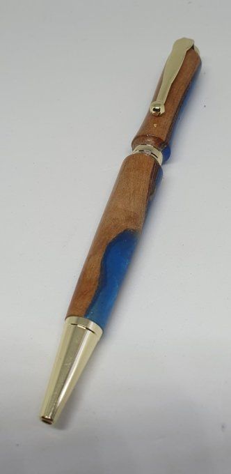 Stylo bille hybrid bleu et olivier