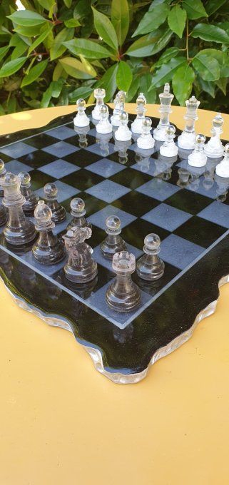Jeu d'échecs résine noire