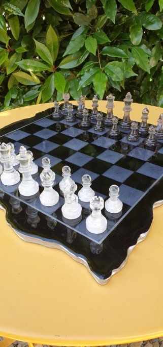 Jeu d'échecs résine noire