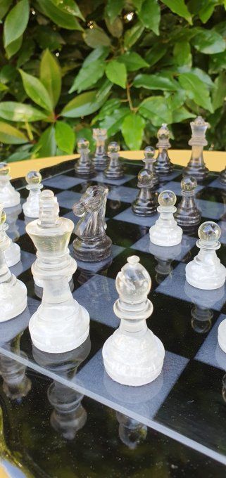 Jeu d'échecs résine noire
