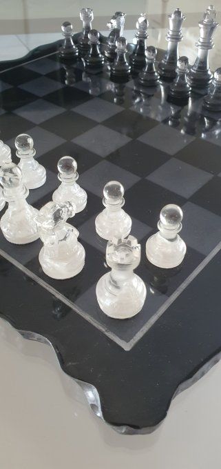 Jeu d'échecs résine noire
