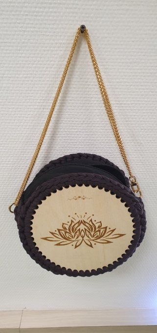 Sac à main bois et trapilho 