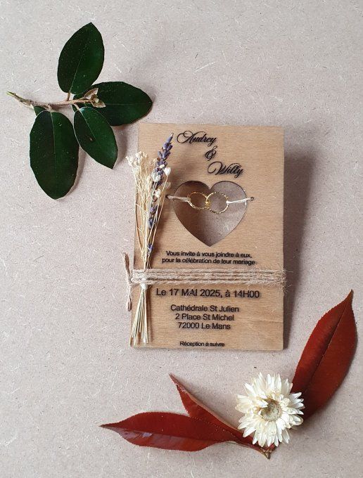 Faire-parts mariage bohème 