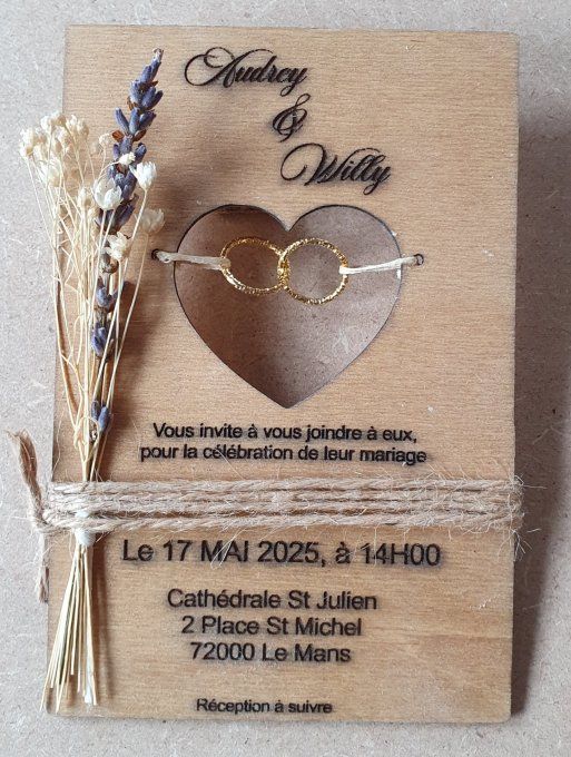 Faire-parts mariage bohème 