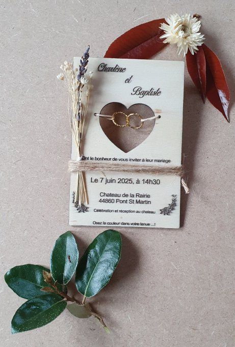 Faire-parts mariage bohème 