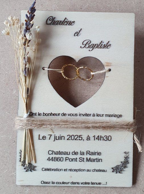 Faire-parts mariage bohème 