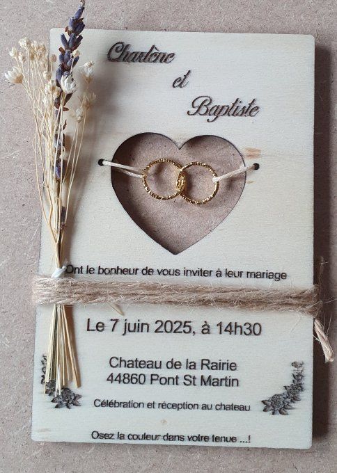Faire-parts mariage bohème 