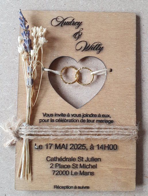 Faire-parts mariage bohème 