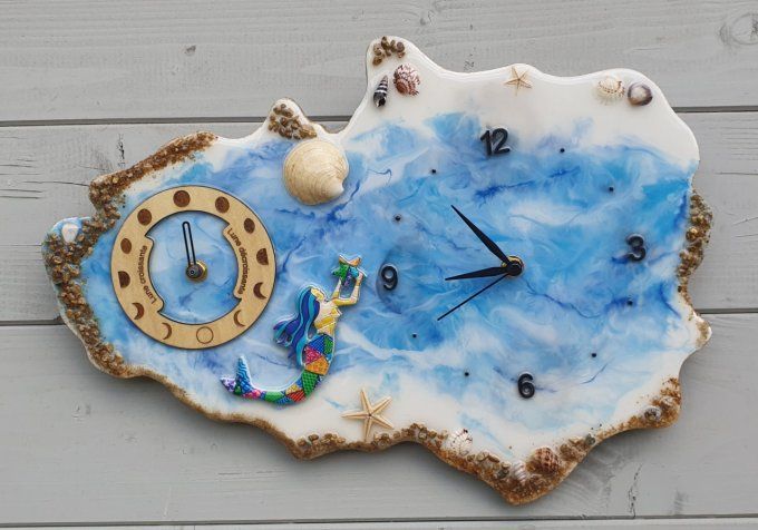 Horloge mer et lune