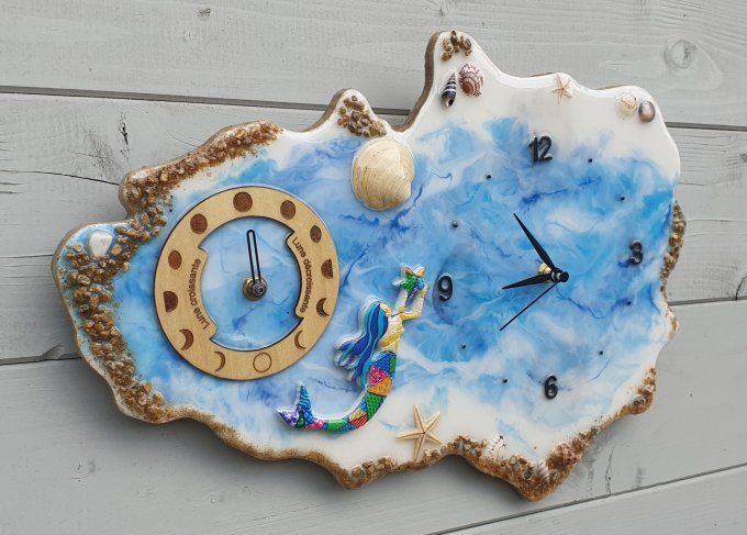 Horloge mer et lune
