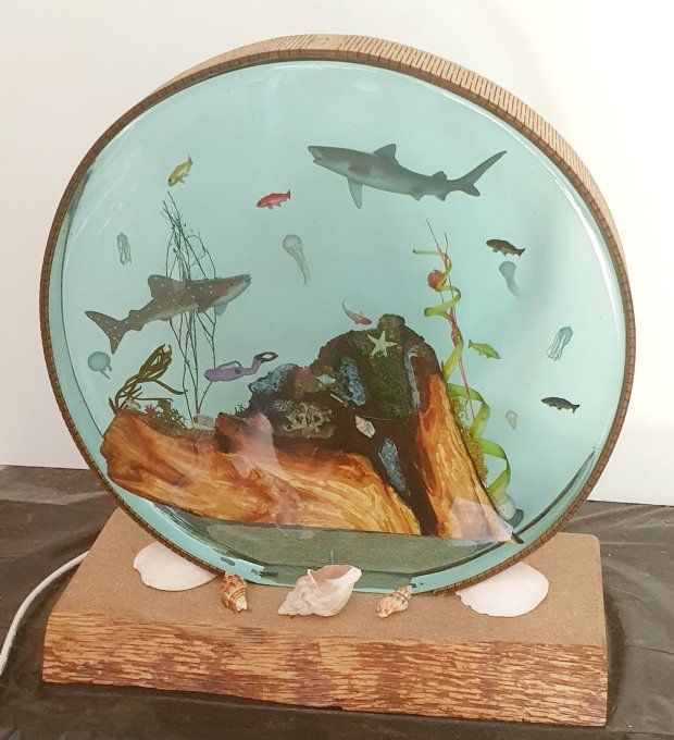 Mini aquarium résine rond