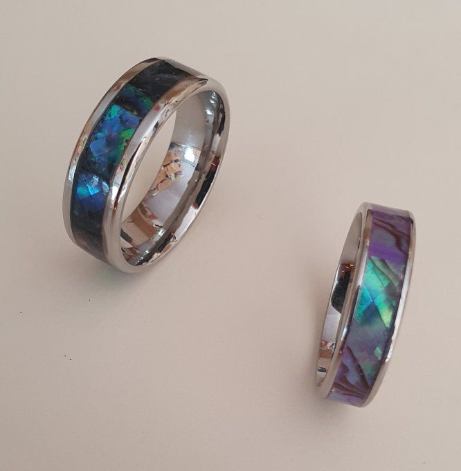 Bague nacre d'ormeau abalone 
