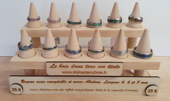 Bague nacre d'ormeau abalone 