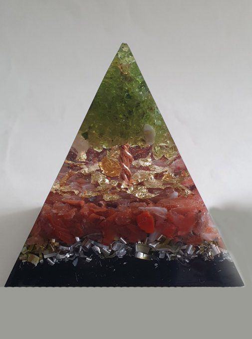 Orgonite 4 côtés, 7x7 "Bien être et anti stress"