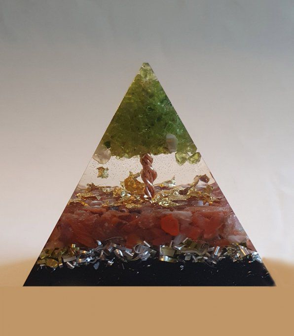 Orgonite 4 côtés, 7x7 "Bien être et anti stress"