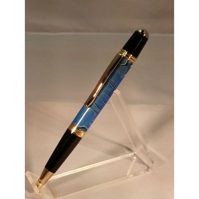 Stylo artisanal Sierra acrylique bleu