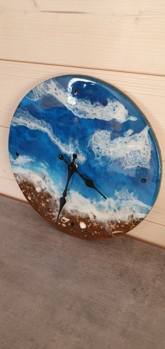 Horloge "Plage de l'océan" ronde