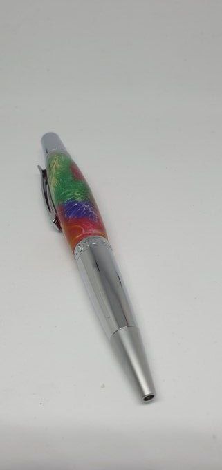 Stylo artisanal Sierra acrylique orange flammé